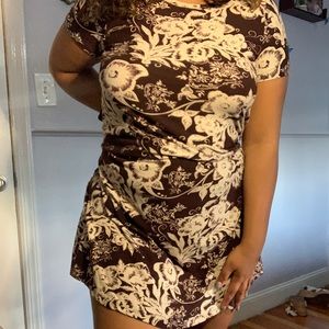 Brown nude dress